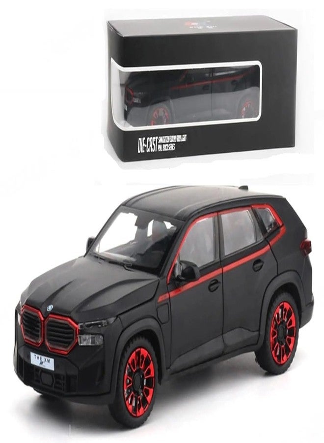 KENIRY Scale Exclusive Alloy Metal Pull Back Die-cast Car Model with Sound Light Mini Auto Toy for Kids Metal Model Toy Car with Sound and Light (1.24 Scale -B-M-W- XM -Black) - Image 1